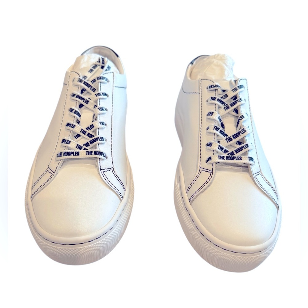 The Kooples WHITE LEATHER SNEAKERS